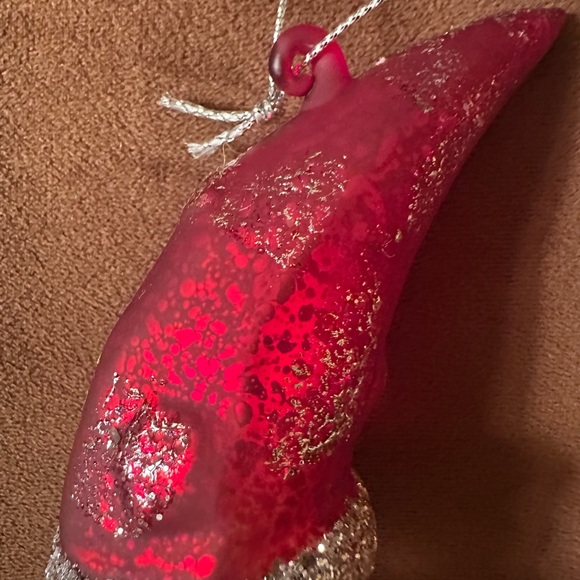 A Glass Santa Crescent Moon Ornament - Picture 8 of 9